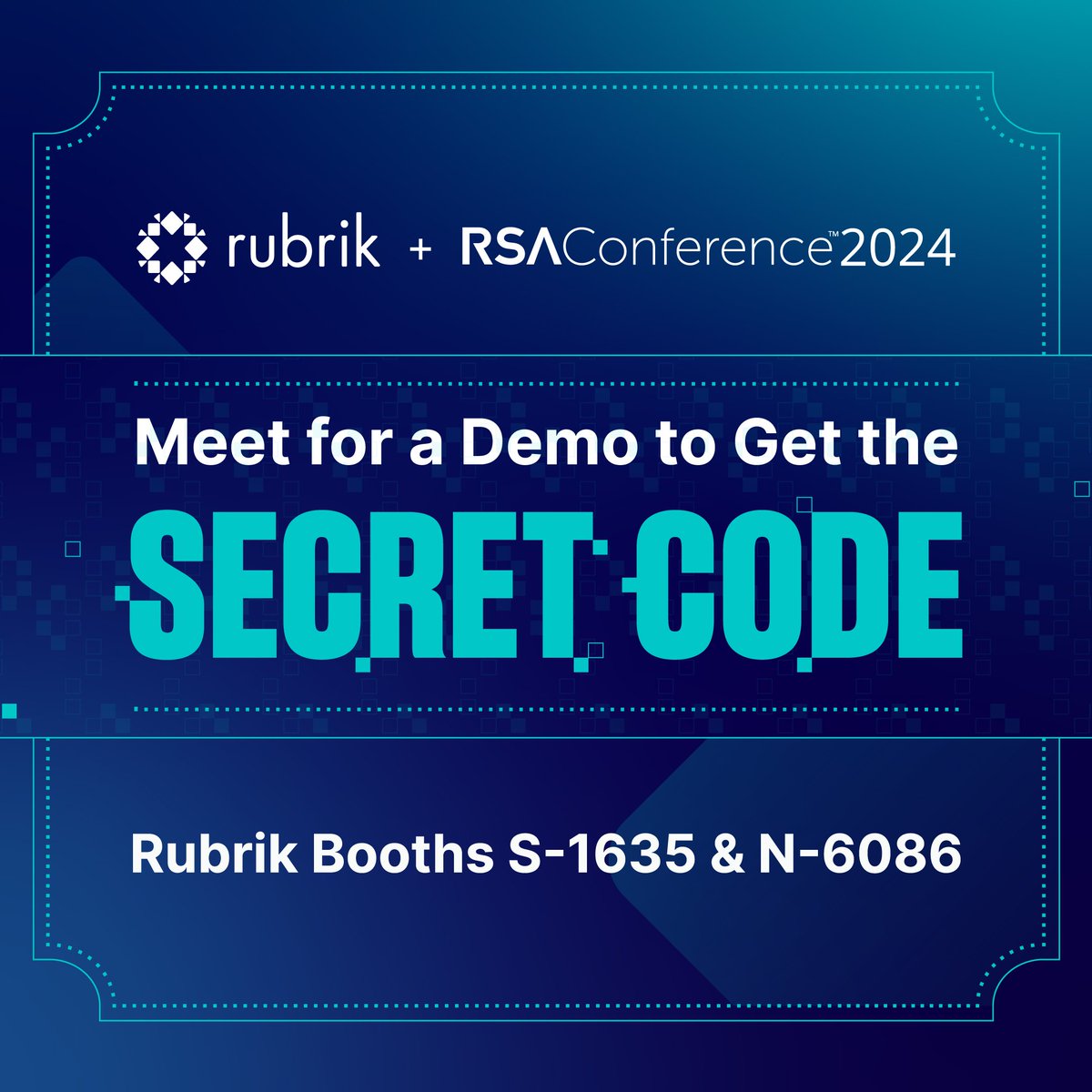 moderndataguy's tweet photo. Don’t tell anyone 🤫…but if you go to @RubrikInc’s booths at @RSAConference (S-1635 and N-6086), ask for the SECRET CODE. You’ll get access to an exclusive area on the expo floor…and you can thank me later. Learn more: https://t.co/iHl8iAk4AS https://t.co/YYtMVP0lz9