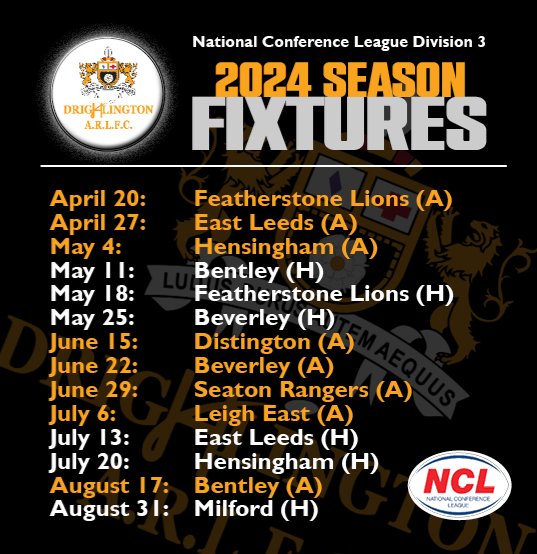 We are into the second month of the NCL season and unfortunately, a few fixtures have had to change. Here is the updated list of games for our open age side... @OfficialNCL