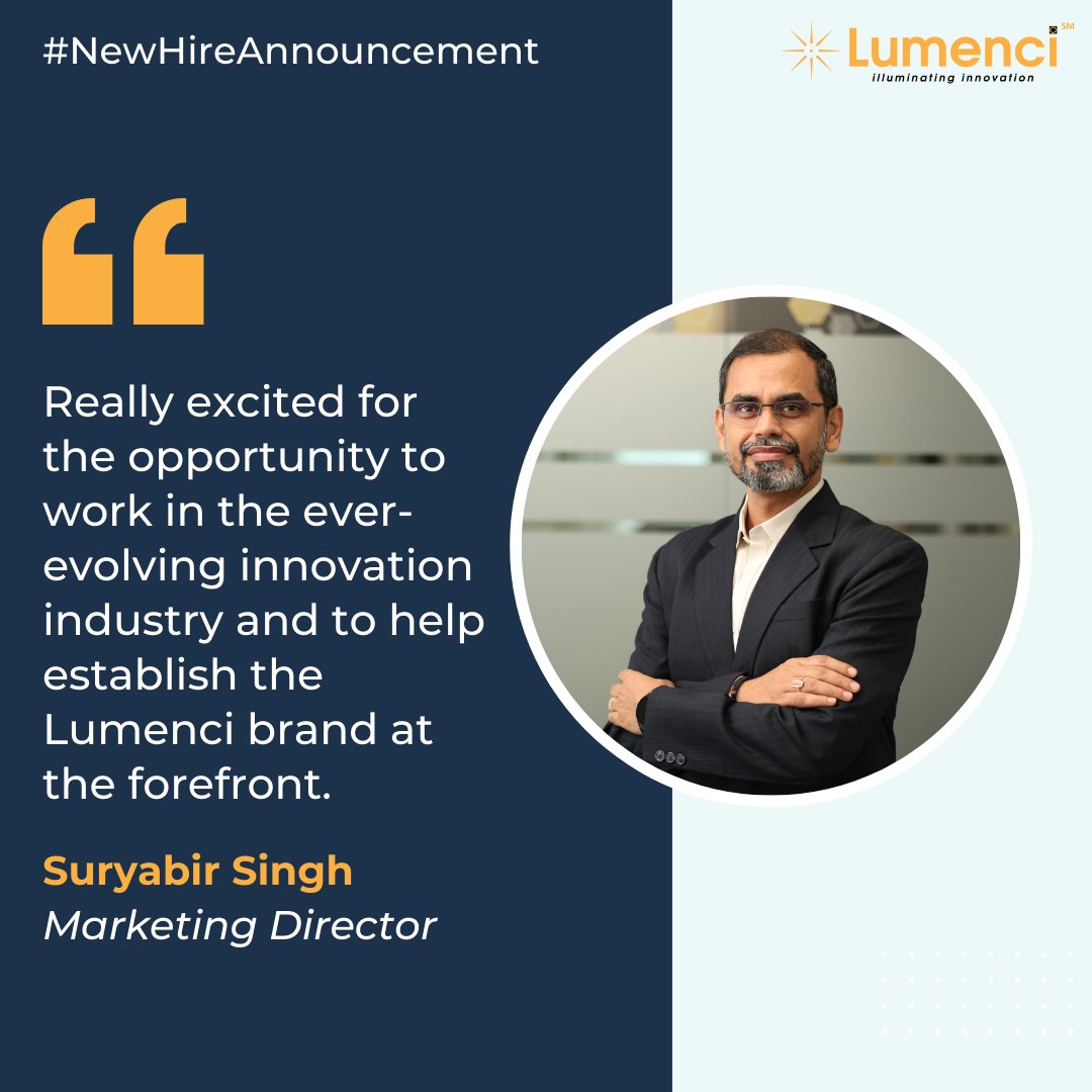 lumenci_inc's tweet image. We are delighted to announce and welcome @suryabirsingh as #Director of Marketing.
Respected by competitors &amp;amp; peers across industries, he holds a distinct reputation for building marketing functions from the ground up.
#Lumenci #marketing