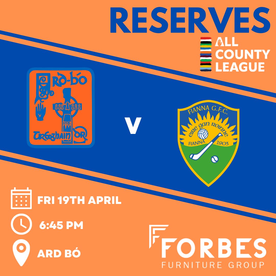 🔶🔷 RESERVE LEAGUE 🔷🔶 Our Reserve team continue their league season with a home game tonight v Coalisland! 📅 Friday 19th April 🏆 Reserve League ⏰ 6:45 pm 📍 Ard Bó