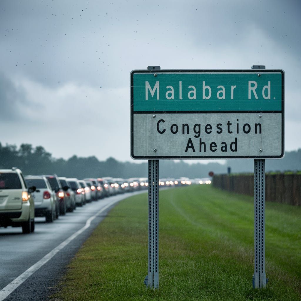 🚧🚗 West Malabar Rd's traffic nightmare: no quick fix in sight. Why are we stuck in this jam, and what's being done? A long road ahead for #PalmBay. Dive into the story. 🛣️⌛ #TrafficTroubles buff.ly/3xuDqZH
