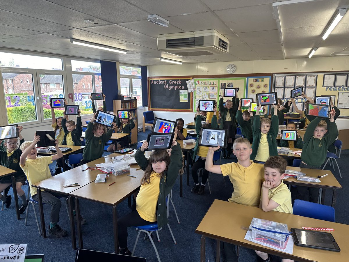 Our #PopArt creators are rightly very proud of their work @AppleEDU @WorldCreativity #WCID24 #AppleEduChat