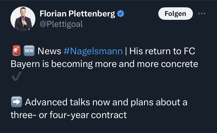 Die Rückkehr von #Nagelsmann zum #FCBayern ist so konkret, dass er beim #DFB bleibt.🤣🤣🤣