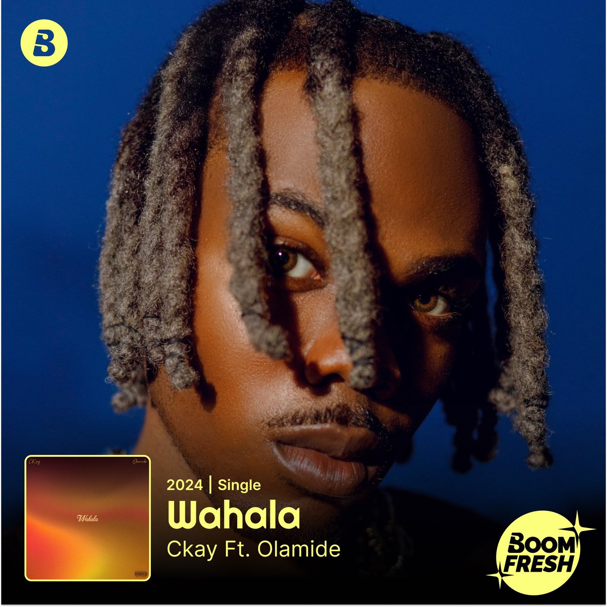 New beautiful music from our new favourite duo! 🫱🏾‍🫲🏾🔥 @ckay_yo x @Olamide with #Wahala! 🌹 Listen now on Boomplay! 👉🏾 Boom.lnk.to/CkayWahalaOlam… #BoomFresh #HomeOfMusic #Ckay