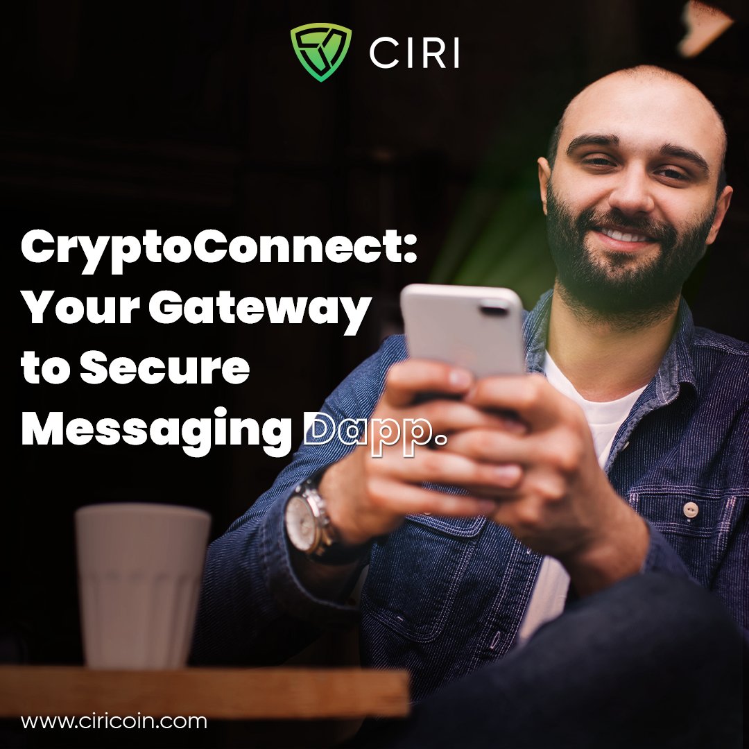 ciricoin's tweet photo. ๐คฉ Explore #CryptoConnect: Your premier gateway to a secure messaging #Dapp powered by CIRI Coin.
๐ฒ Participate in the decentralized communication movement with #CIRICoin.
โ
Stay connected securely, anytime, anywhere! Visit https://t.co/APszSZPD3R to connect now.
#CIRIApp #CIRI #DecentralizedMessaging