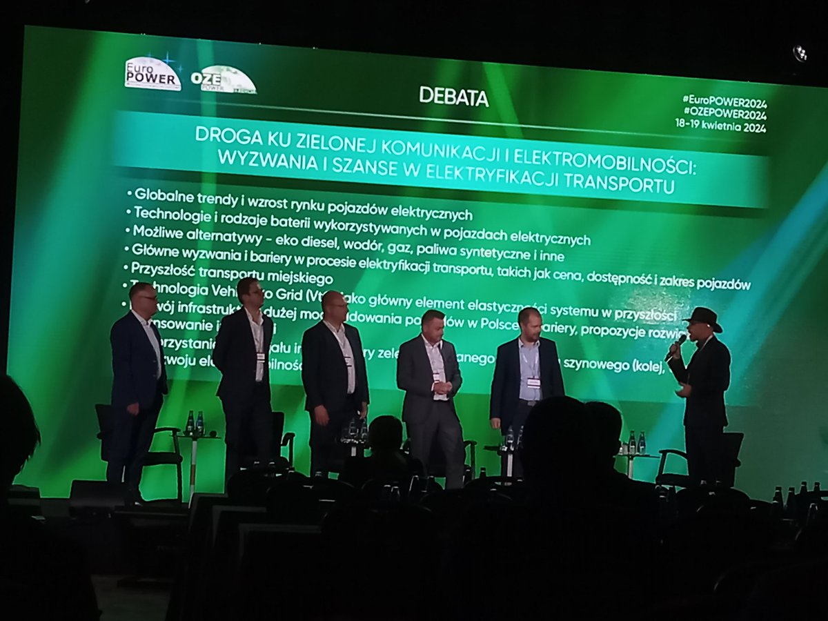 Początek debaty: 
Droga ku zielonej komunikacji i elektromobilności: wyzwania i szanse w elektryfikacji transportu #OZEPOWER2024 #EuroPOWER2024