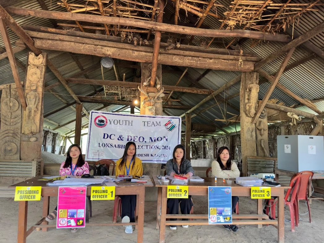 Preserving heritage, ensuring democracy: A glimpse of the traditional Naga Morung Polling Station in Longleng District, Nagaland, alongside the energy of a young polling team in Mon District, Nagaland.✨

#ChunavKaParv #DeshKaGarv #ECI #GeneralElections2024 #LokSabhaElections2024