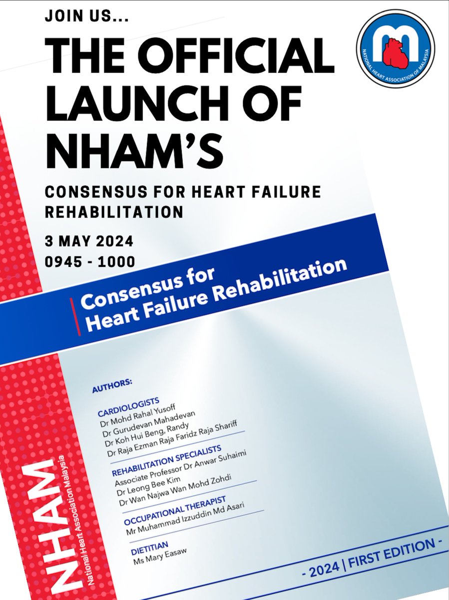 Join us for the official launch of @NationalHeart Consensus for #HeartFailure Rehabilitation !!! #CardioX #CardioTwitter