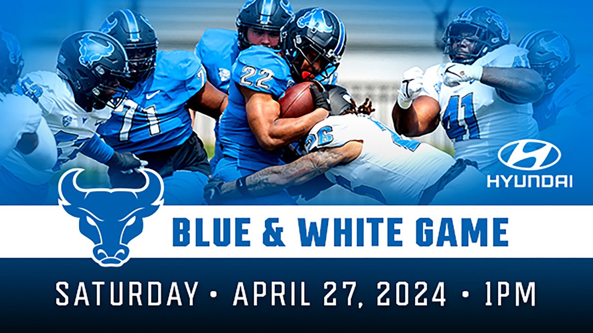 1️⃣ week until the 🔵 and ⚪ Spring Game 𝙥𝙧𝙚𝙨𝙚𝙣𝙩𝙚𝙙 𝙗𝙮 𝙃𝙮𝙪𝙣𝙙𝙖𝙞. Parking and admission for the event is 𝗙𝗥𝗘𝗘. Enjoy pre-game festivities on the west concourse, including: 🎈Balloon Artist 👉 Interactive games 👉 Prize wheel 👉 Corn Hole 🤘 Dress-like-a-Bull