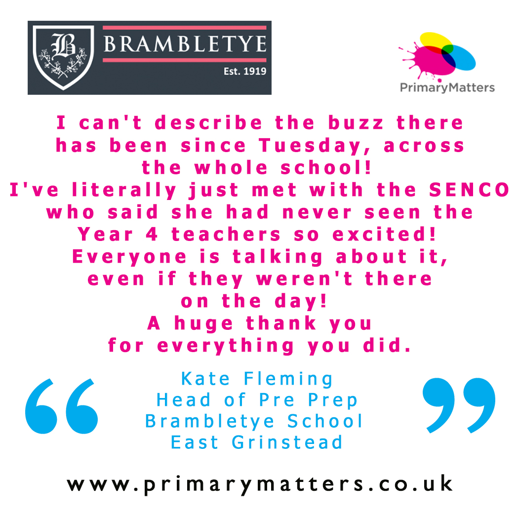 Lovely feedback from Brambletye in East Grinstead...
Visit our website to find out more about our in-school training  primarymatters.co.uk
#INSET #cpd #headteacher #thinking #challenge #teacherlife #teachers #EmpoweringTeachers #TransformingEducation #learningwithoutlimits