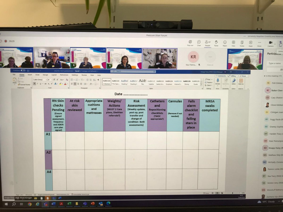 Monthly pressure ulcer improvement Forum. At least 20 wards and depts sharing their learning on pressure ulcer prevention. Today, Daisy from w52 inspired us with her journey and shared some of the tools that her team have created.. positive end to the week @TVN_UHCW