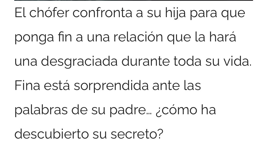 AVANCE capítulo 45 #Mafin “La relación secreta de su hija es conocida cada vez por más personas. Fina está sorprendida ante las palabras de su parte…¿como ha descubierto su secreto?”