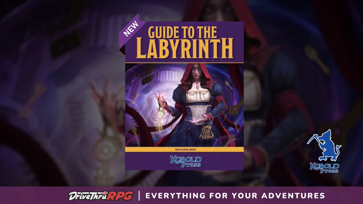 Guide to the Labyrinth is available now from @KoboldPress Get it here: tinyurl.com/5axprpr7 Featuring over 80 campaign settings, including 70 created by Tales of the Valiant backers. #TTRPGs