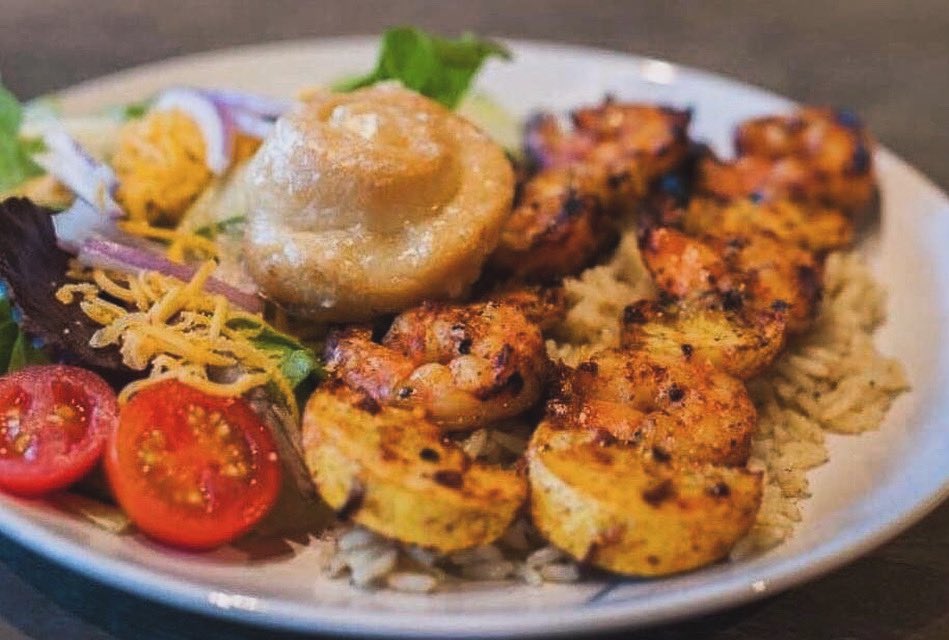 Add our Wood-Fired Shrimp Kabobs to your weekend plans!!! 👉 Enjoy them as a meal {served with rice pilaf, garden salad and a warm orange roll} OR add them to your favorite Urban Cookhouse salad... Either way they are DELICIOUS!!! #urbancookhouse #eatfresh #shrimpkabobs #salads