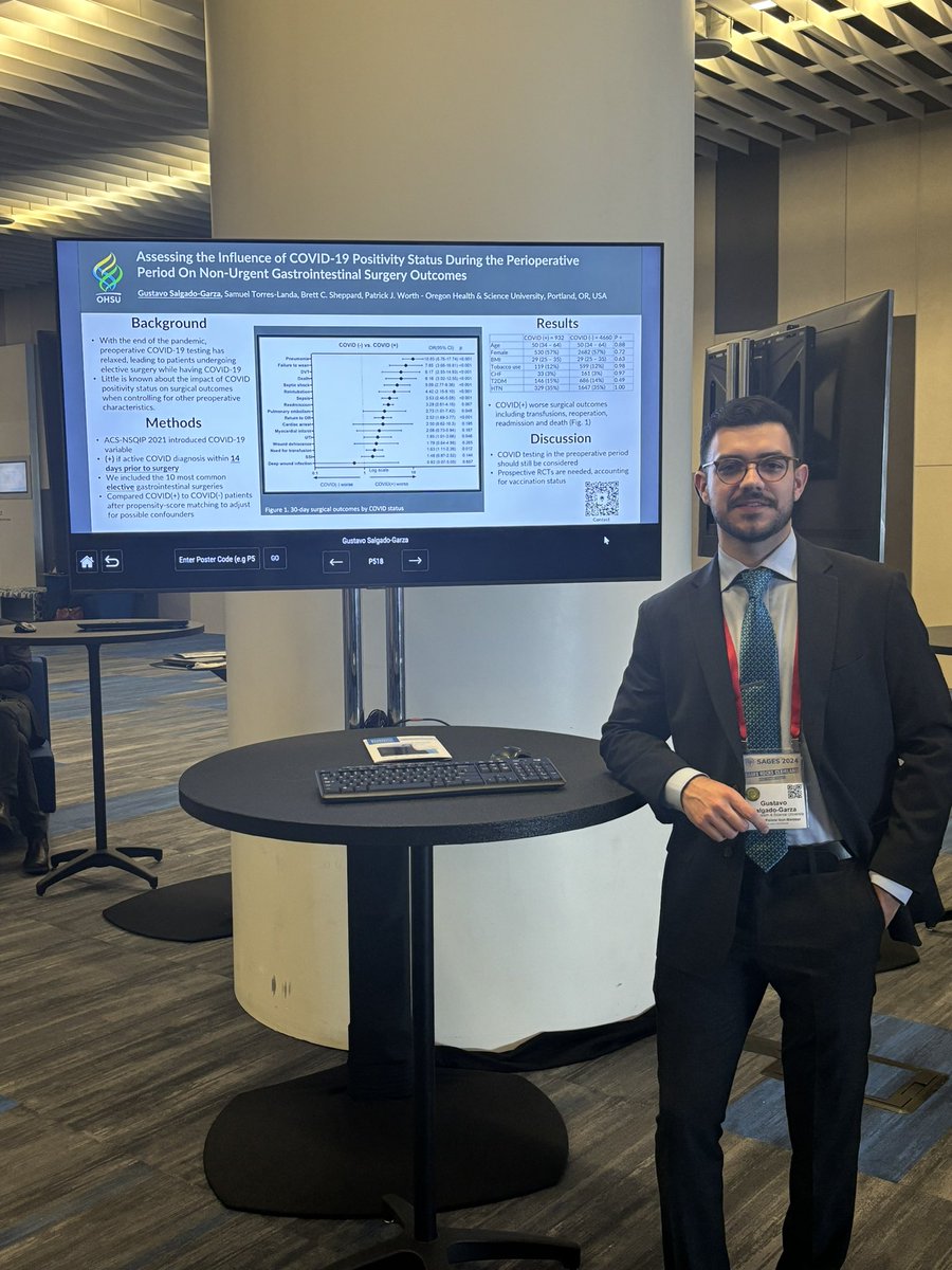 Should we still consider COVID testing before elective GI surgery? Come and check out our poster! #SAGES2024 @SAGES_Updates @OHSUsurgery