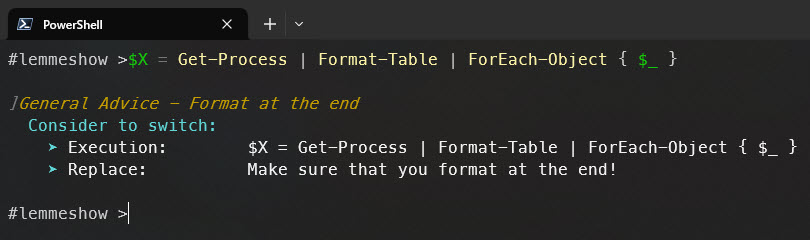 Yesterday, @JustinWGrote shared a script and suggested implementing it into my PSClippy module: Format command on the right. I've added it to the new submodule 'GeneralAdvice' for #PSClippy. Thanks for the collaboration, Justin!
github.com/HCRitter/PSCli…
#PowerShell #collaborate