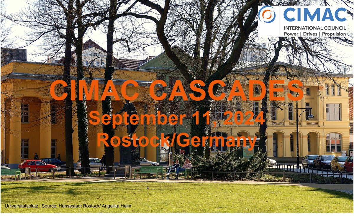 📷
Next #CIMAC CASCADES: 11.09.2024, #Rostock /Germany. Companies can get in contact with young professionals, while they may present esp. on #GHG reduction, #digitalization and alternative #drives. More: cimac.com/news-press/new… #power #propulsion #shipsandshipping