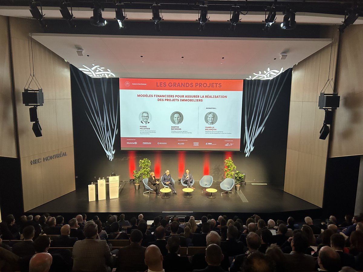 #ForumCCMM #GrandsProjets | Le prochain panel explore les modèles financiers pour assurer la réalisation des projets immobiliers. Avec nous :

🔸 Pierre Pelletier  - Fiera Immobilier
🔸 Martin Raymond - Fonds immobilier de solidarité FTQ

🎤 Animation :  <a href="/Isamelancon/">Isabelle Melançon</a>