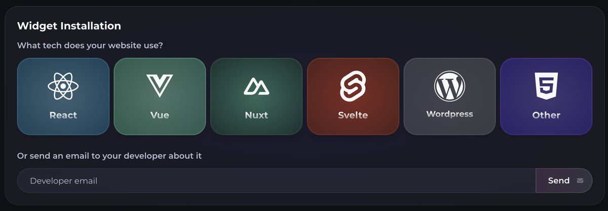 🚀 We've launched new widget integrations!

WordPress, Nuxt, and Svelte are now part of the fam 💜
