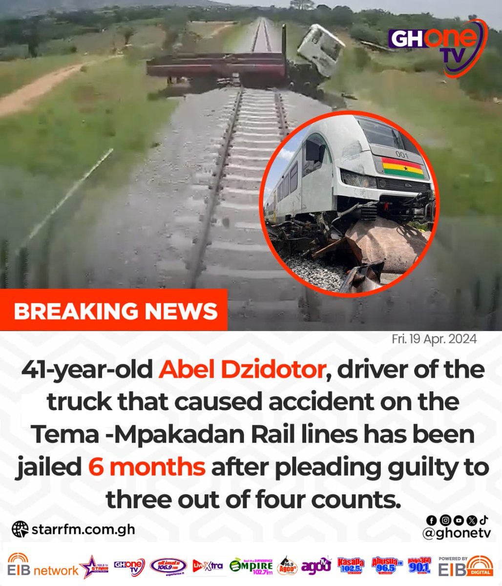 Driver of truck that caused accident on Tema-Mpakadan Rail lines jailed...

#empirefm