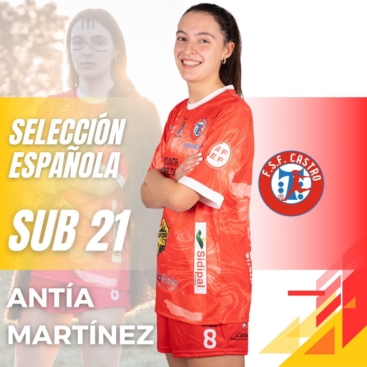 A nosa Antía Martínez, convocada coa Selección Española Sub 21.

Noraboa Vermella ❤️

#españa #seleccionespañola #FutSal #FutbolSalaFemeninl @vicedepulugo