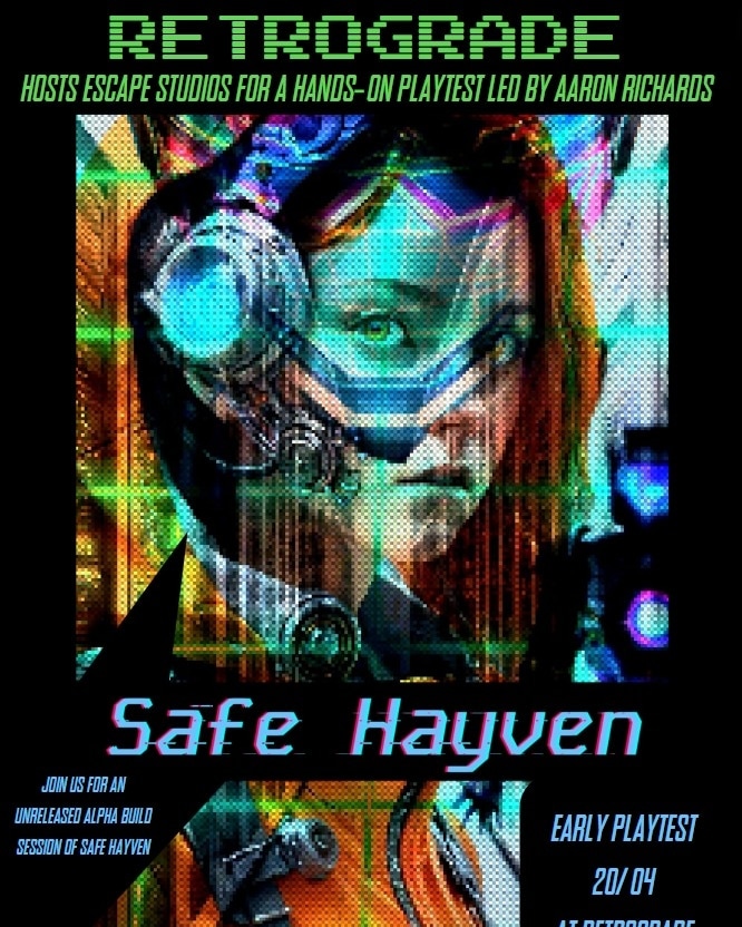 Escapecode_'s tweet photo. 🔊Reminder! This Saturday, Retrograde, Eagles Meadow, Wrexham. Come play Safe Hayven, hang out and enjoy the vibes.
The game is made using @GDevelopApp 
@Lenovo 
-
#Safehayven #Retrograde #2d #platformer #videogame #Wrexham @wrexham @theleadernews https://t.co/af2SFMz9QG