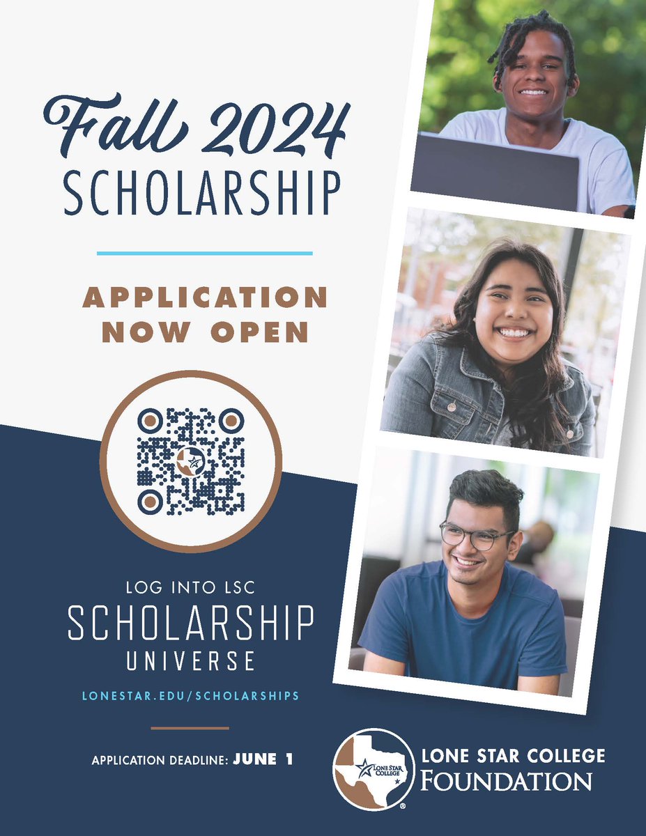 cyspringsccs's tweet image. Lone Star College Scholarships are open until June 1st!