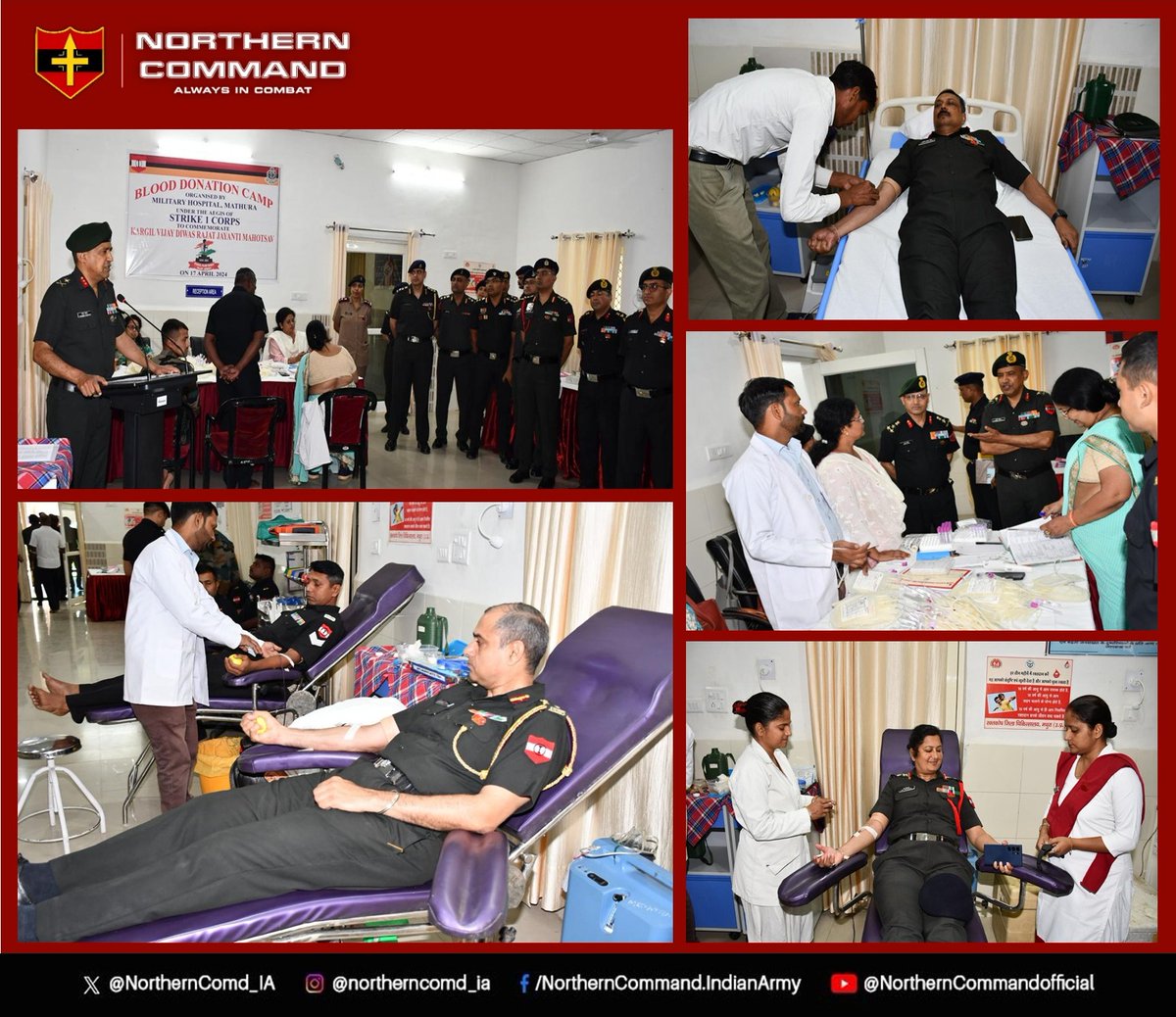 To commemorate #KVDRajatJayanti #StrikeOne organised a Blood Donation Camp at #Mathura. A huge number of volunteers donated blood with zeal and zest.
#KVD2024
#DonateBlood
#WeCare
#DhruvaCommand
@adgpi
 #VeeroKiBhoomi #ProgressingJk #BadaltaJK #BharatNirman #NashaMukthJK