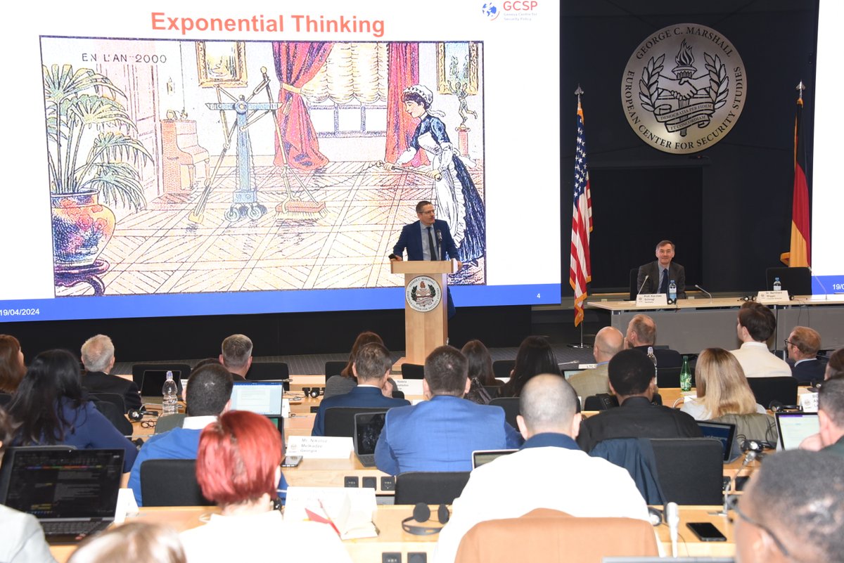 Marshall_Center's tweet photo. New security frontiers.
Wrapping up week 2 of #PRSS, #GCMC invited experts to discuss the evermore complicated future of security: Space & AI.
Prof. Schrogl & Dr. Rickli shed light on emerging security challenges in both frontiers. A wake-up call for cooperation! #GCMC https://t.co/Uyj3om6Elh