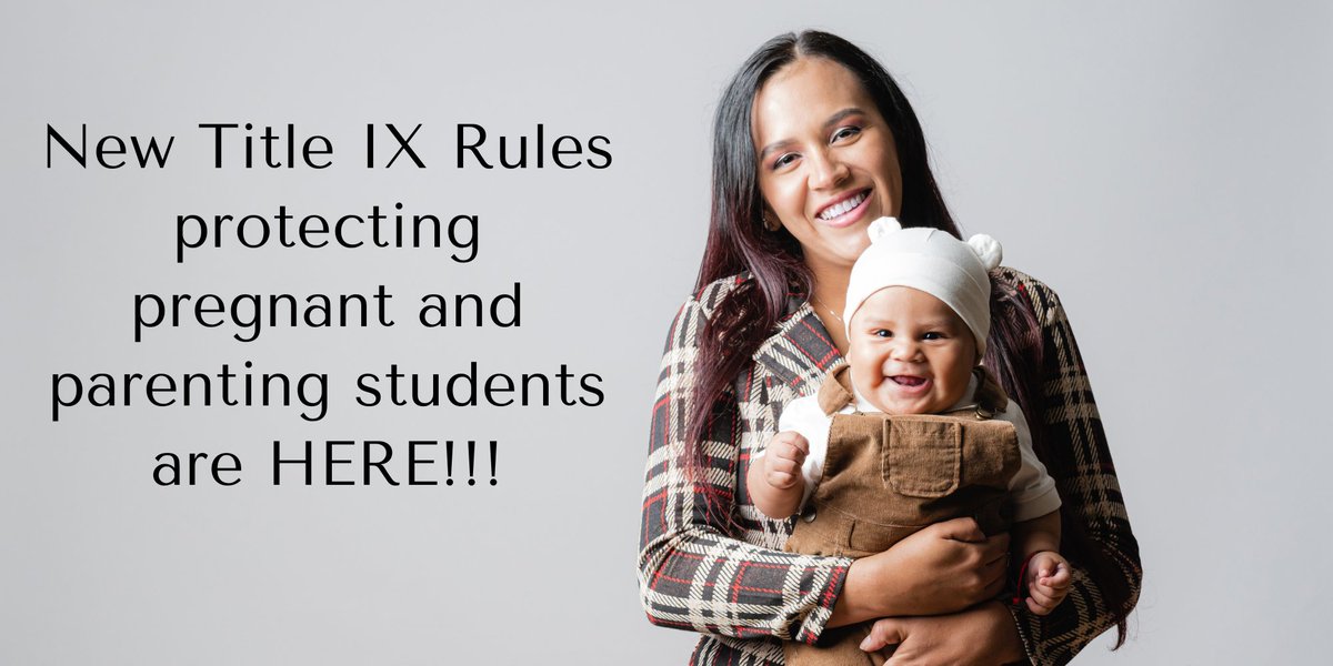 New Title IX rules protecting pregnant and parenting students are finally here!!

We're excitedly reading all 1,500+ pages 🤣Visit our site to learn more and sign up for invites to our upcoming trainings and tools.
thepregnantscholar.org/titleix-update…