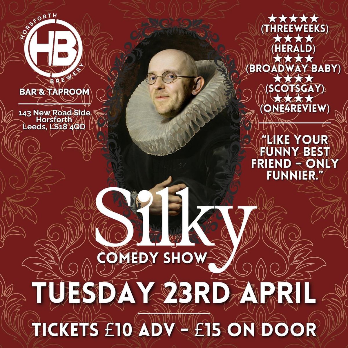 Reminder that on Tuesday the 23rd we have Leeds legend @paulsilkywhite performing! We have the last few tickets available here - horsforthbrewery.co.uk/collections/ti… - £11 advance, £15 on the door