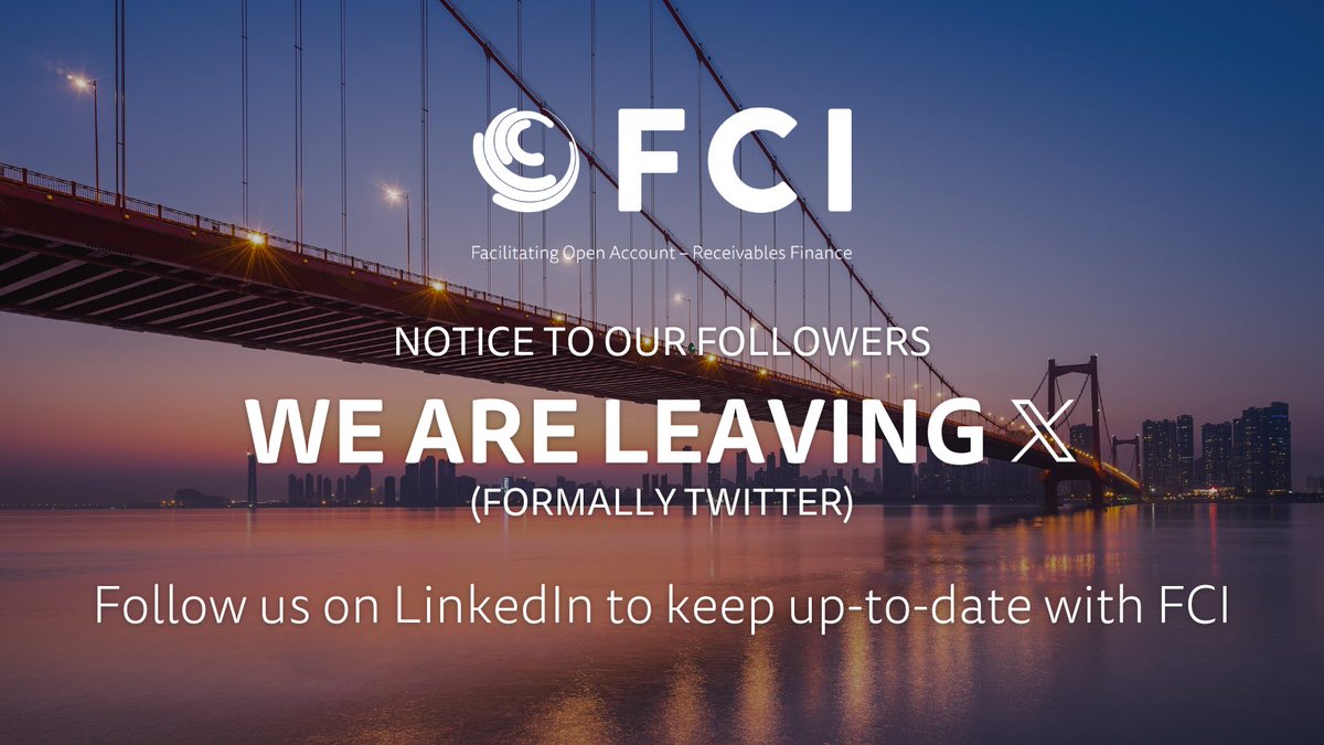 We are leaving X (formally Twitter). But you can still stay up-to-date with your favourite #Factoring and #Receivables #Finance organisation by following us on LinkedIn via linkedin.com/company/fci-fa…