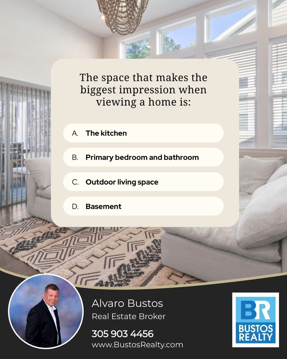 First impressions are everything when viewing a home. 

Which room catches your eye when you begin house hunting?

#realestate #househunting #home #firstimpression #homebuyers #rooms