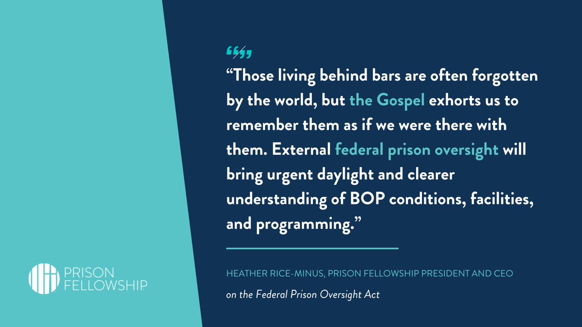 By passing the Federal Prison Oversight Act, Congress can establish a robust system of independent review over the Bureau of Prisons so that more incarcerated men and women serve their time in safe, rehabilitative, and humane prison settings. #FederalPrisonOversightAct @riceminus