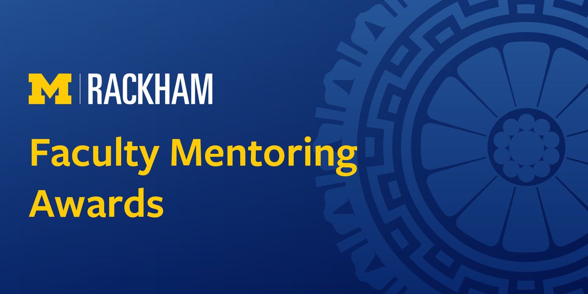 Congrats to the 2024 Faculty Mentoring Award recipients, recognizing faculty with records of excellence in mentoring master's and doctoral students across the University of Michigan: myumi.ch/6y1WE #UMich #GradSchool #Mentorship