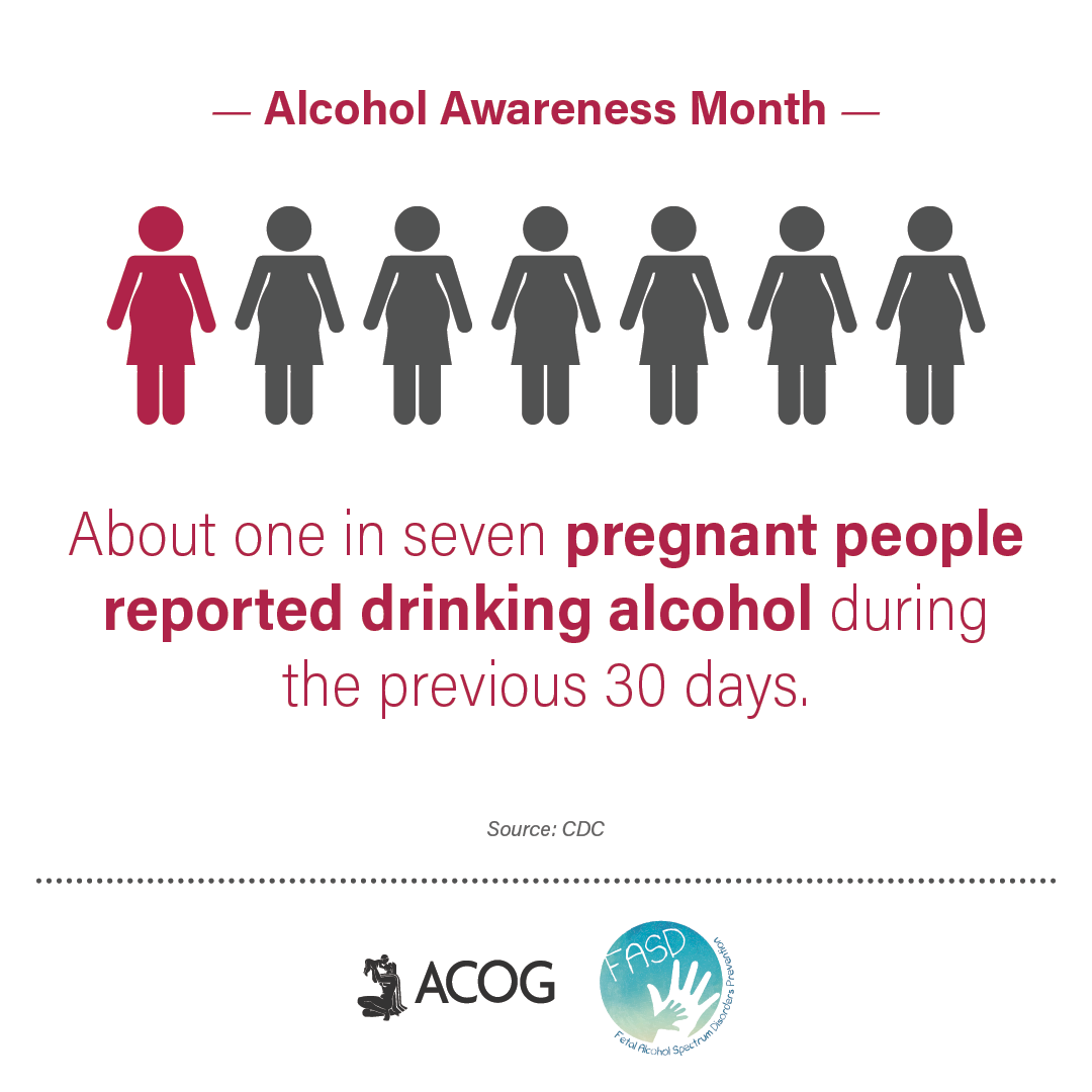 Alcohol use during pregnancy can cause physical, behavioral, and learning problems after birth. ACOG’s Fetal Alcohol Spectrum Disorders Prevention Program offers tools and resources for ob-gyns to help pregnant patients avoid alcohol: bit.ly/3Q3Ldo0 #AlcoholAwareness