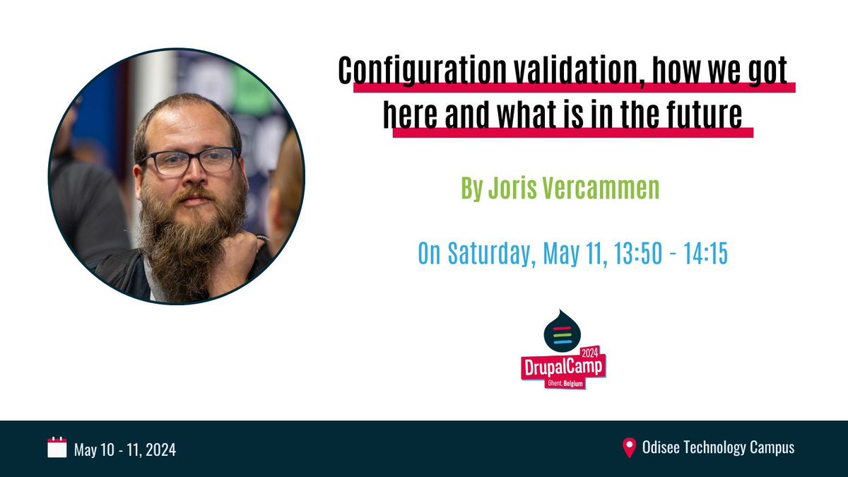 DrupalCamp Belgium (@drupalcampbe) on Twitter photo ⭐ Speaker Spotlight: Joris Vercammen ⭐
Join @borisson_ at #DrupalCamp Ghent to understand how to make sure your own config is validatable, what that means for #Drupal.
💡 Learn more about his session at drupalcamp.be/en/drupalcamp-…
Get your tickets today! drupalcamp.be/en/drupalcamp-… ⭐ Speaker Spotlight: Joris Vercammen ⭐
Join @borisson_ at #DrupalCamp Ghent to understand how to make sure your own config is validatable, what that means for #Drupal.
💡 Learn more about his session at drupalcamp.be/en/drupalcamp-…
Get your tickets today! drupalcamp.be/en/drupalcamp-…