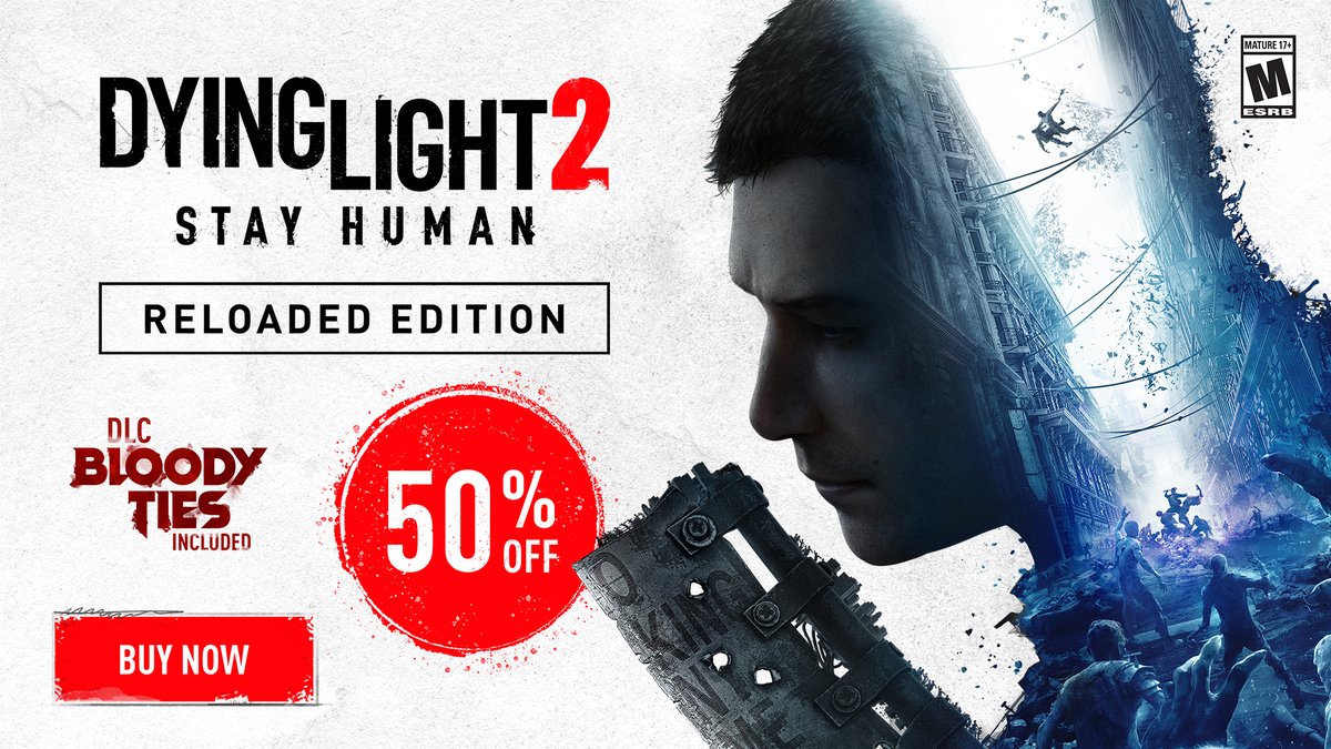 Now is the perfect time to try out Nightmare Mode. Dying Light 2 Stay Human: Reloaded Edition is now 50% off on Steam! 😱 Don’t miss out: store.steampowered.com/app/534380/Dyi…
