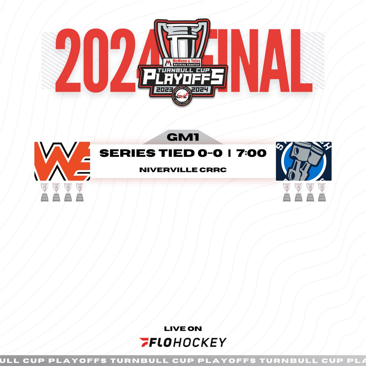 It’s a <a href="/McMunnandYates/">McMunn and Yates</a> #TurnbullCupFinal Game Day! Game one of the championship series between the Pistons &amp; Flyers kicks off tonight, WE CAN’T WAIT 😤
 
📱Stats | MJHL App 
🖥 Watch live | <a href="/FloHockey/">FloHockey</a> 

#MJHLHockey #PlayHereGoAnywhere