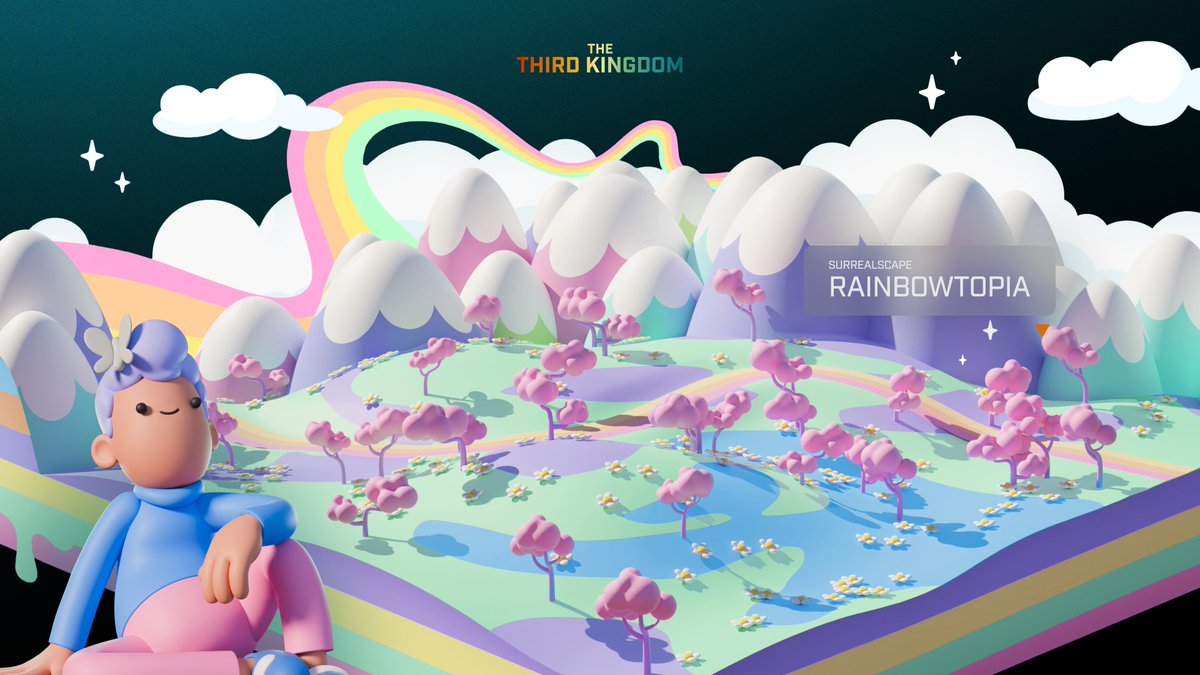 Unveiling the Rainbowtopia SurrealScape! 🌈 This resource-rich biome and your own slice of The Third Kingdom has been airdropped to eligible @doodles holders. Create a FuturePass at futureverse.com/futurepass to view yours, then drop them below. 👇