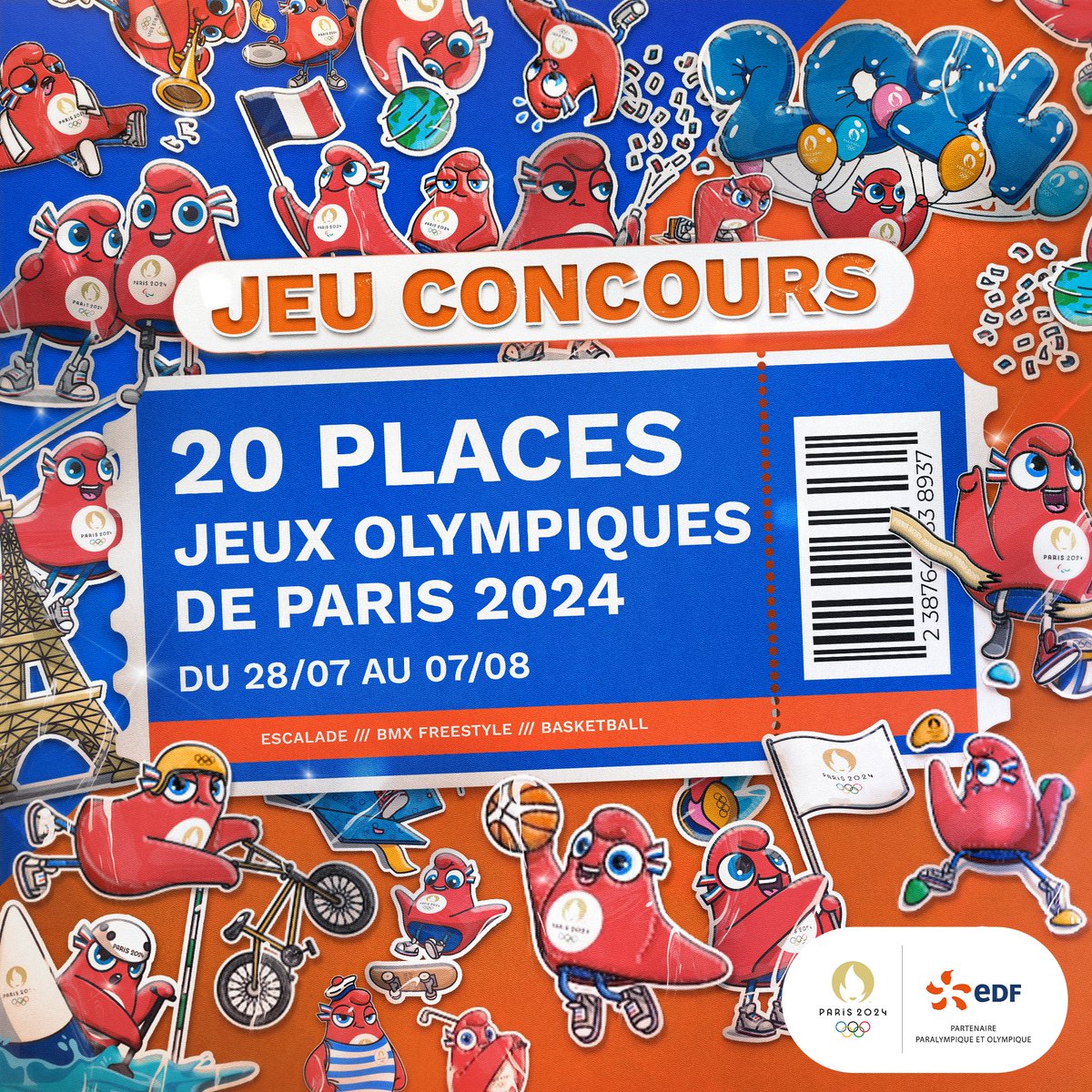 🚨 ALERTE JEU CONCOURS 🚨 Vous souhaitez prendre part aux Jeux Olympiques de Paris 2024 ? ✨ 𝟐𝟎 𝐩𝐥𝐚𝐜𝐞𝐬 ✨ sont à gagner pour vous permettre de soutenir nos athlètes au cours de différentes épreuves 🤯 Pour participer : ✅ Follow @energiedusport ✅ RT ce tweet