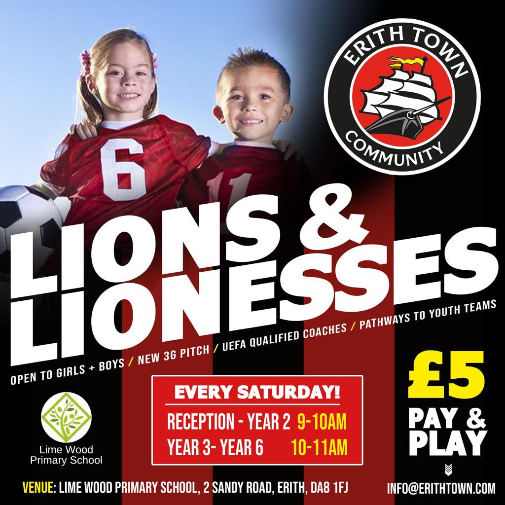 🦁🦁 SATURDAY! 🦁🦁

Lions & Lionesses football continues at @Limew00d School tomorrow morning!

Session times:
Little Dockers 9am-10am
Reception - Year 2
Young Dockers 10am-11am 
Year 3 - Year 6

#WeAreDockers