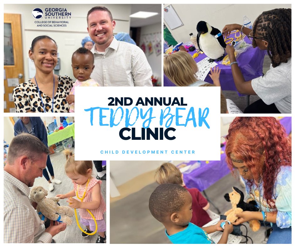 We had a great time at the GS Child Development Center's 2nd Annual Teddy Bear Clinic! Thank you to all of our doctors and nurses 😊🌻🌈 Georgia Southern School of Human Ecology @gsuhumanecology #TeddyBearClinic #ChildDevelopmentCenter #GeorgiaSouthern