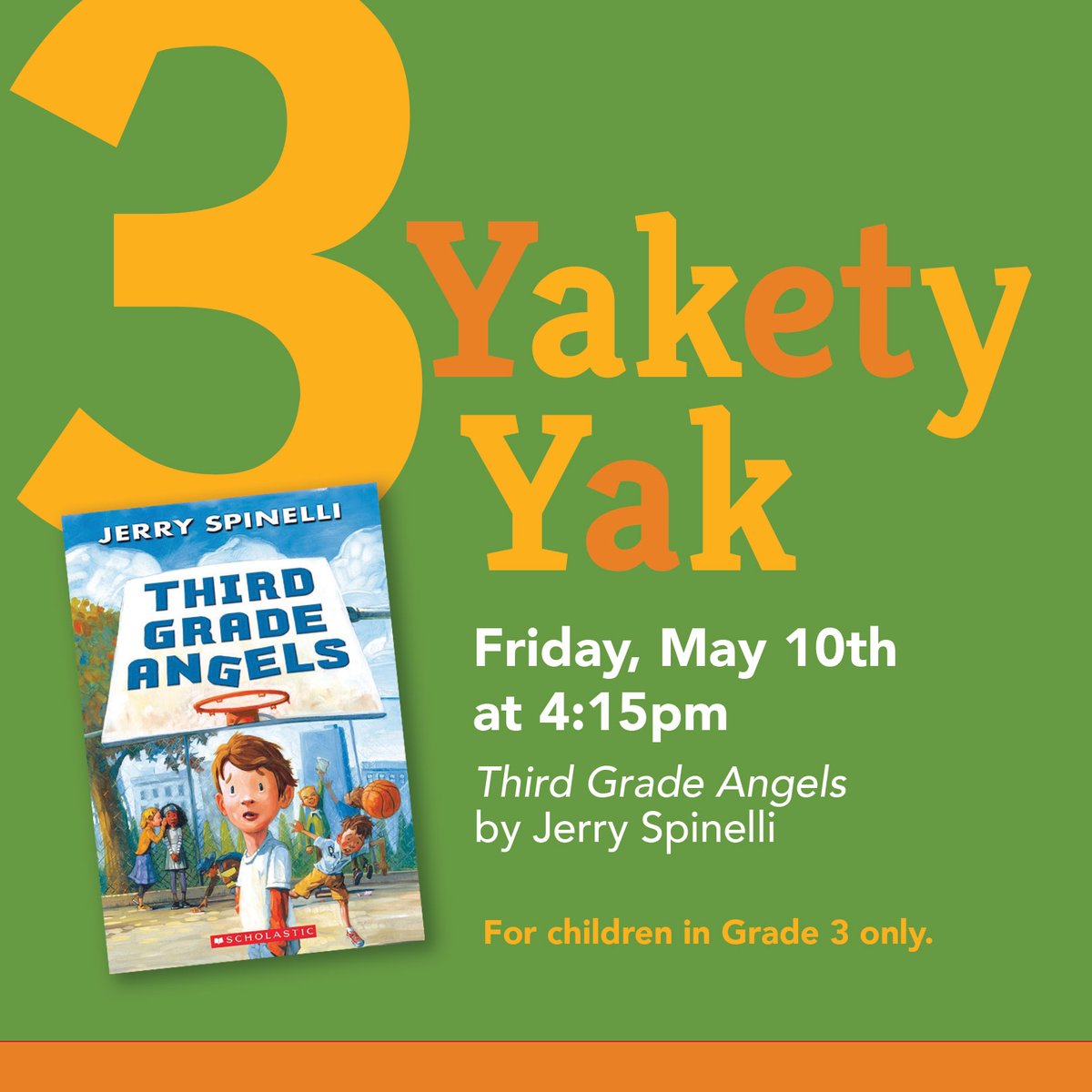 Visit our website to register. Please email tjersey@henhudfreelibrary.org upon registering for your free copy of the book! 

#yaketyyak #thirdgradeangels #jerryspinelli #reading #hhﬂ #librariesrock