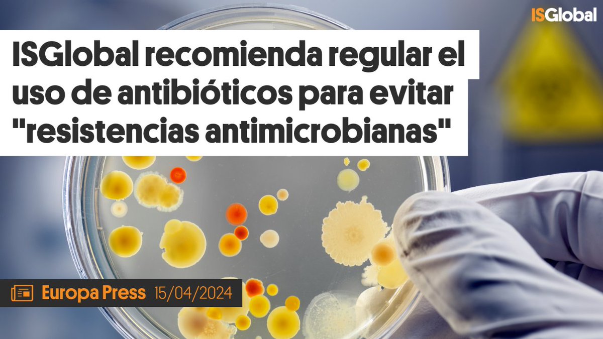 🚨Es necesario fortalecer la vigilancia y la regulación del uso de antibióticos para disminuir la aparición de bacterias resistentes a los fármacos. Las #ResistenciasAntimicrobianas son uno de los retos de la #SaludGlobal. ➡️ europapress.es/catalunya/noti… #AMR #Antibióticos