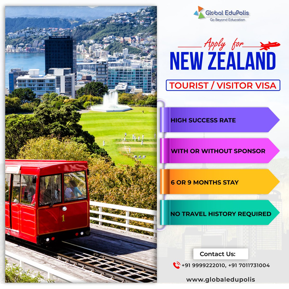 🚨Global EduPolis offers Hassle-free tourist or visitor visa application!
No sponsor needed, up to 9 months stay.
Apply now and get a high success rate with no travel history required!
.
.
.
#touristvisa #touristvisanewzealand #visa #visitvisa