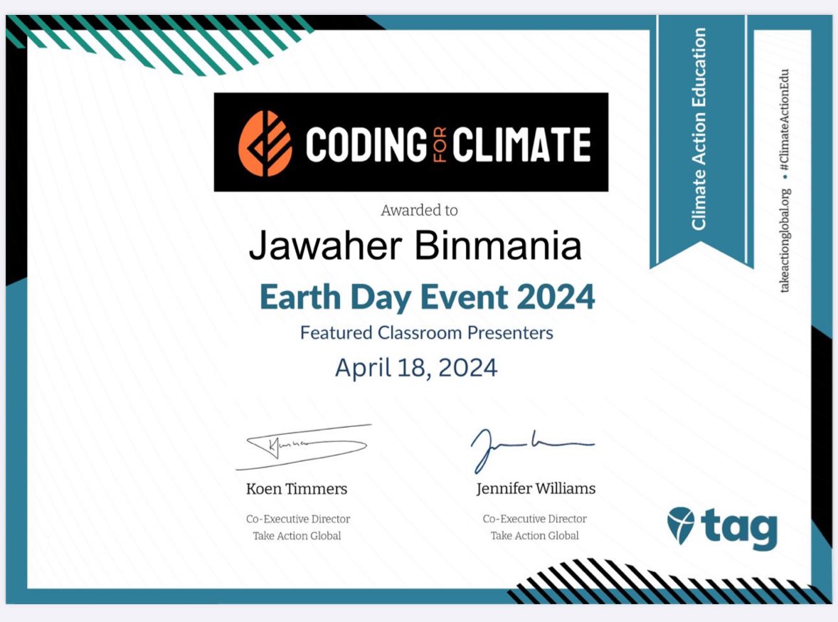 Thank You & Happy Earth Day 🌎🌱 @koentimmers @JenWilliamsEdu @ClimateActionED #Coding4Climate