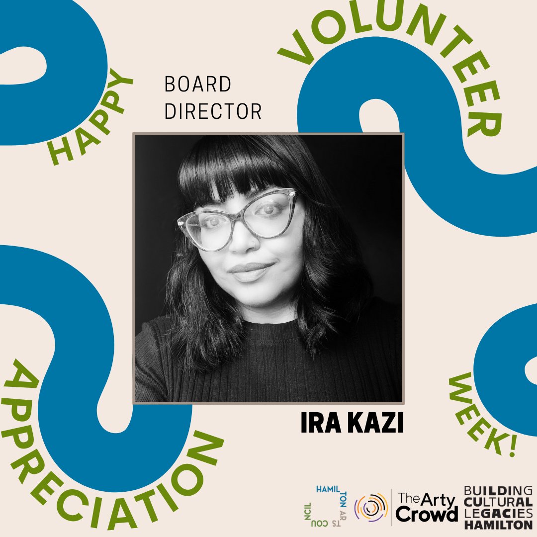 🌟 Happy Volunteer Appreciation Week! 💙 HAC is grateful for HAC’s Board of Directors member, Ira Kazi! 💚 Thank you, Ira, for volunteering your time, energy and work with Hamilton Arts Council! Your valued contributions make a difference to the arts communities we serve.