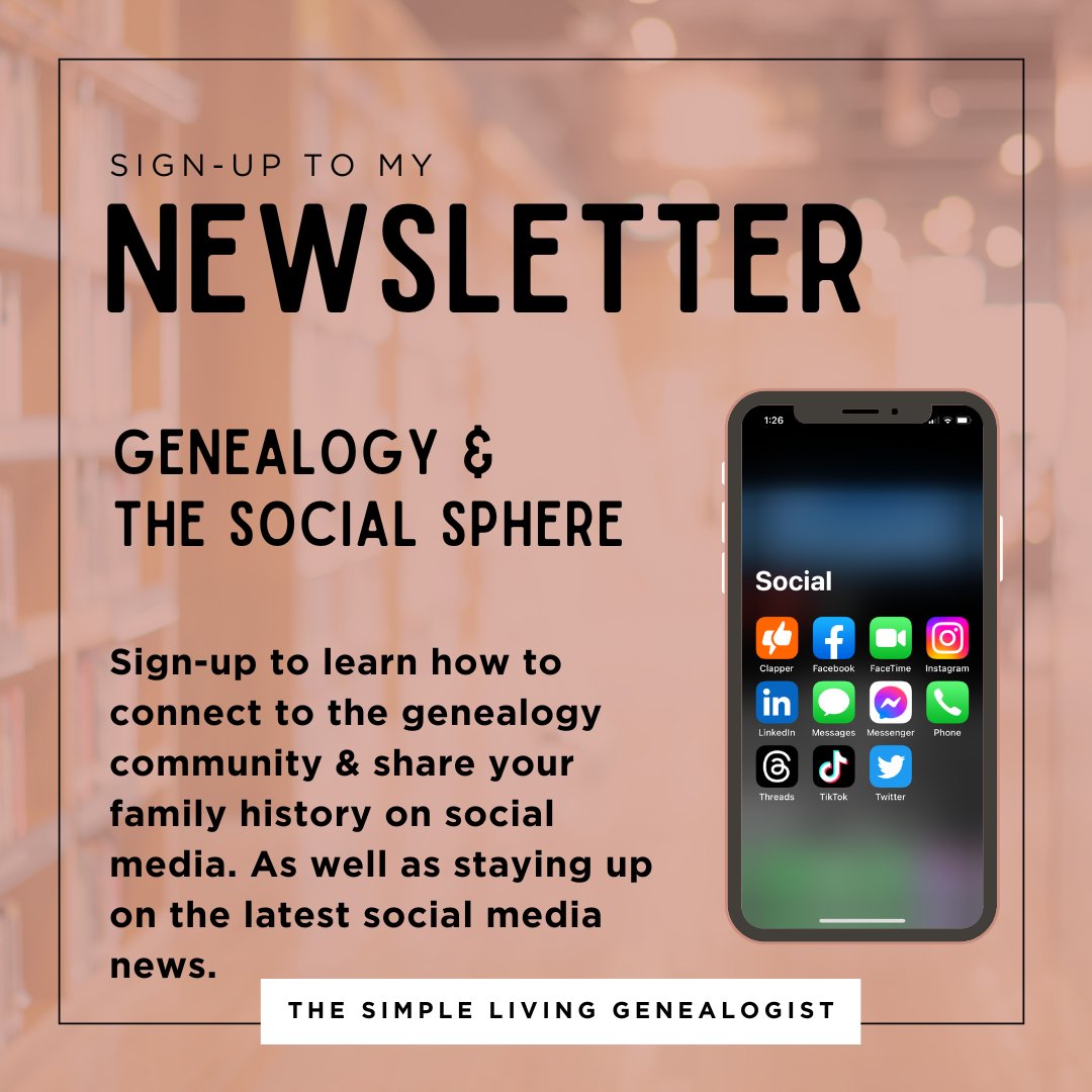Unlock the secrets of connecting with the genealogy world on social media. 🌍 Subscribe to 'Genealogy and the Social Sphere' and be part of a growing community of passionate historians! Send me a DM with the word Newsletter and your email address to subscribe. 🔗