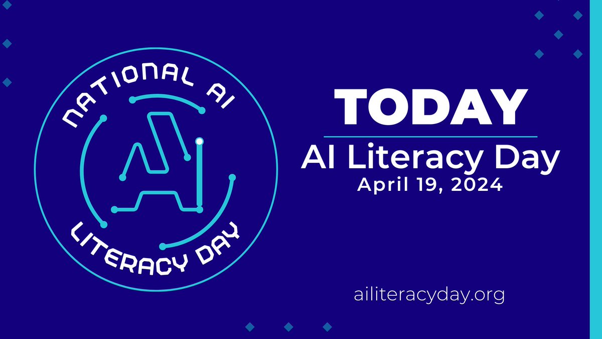 Happy #AILiteracyDay! We are so excited to join @EDSAFEAI, @TheTechInteract, @CommonSense, AI for Education, @aiedu_org for a day of action, inviting students, parents, educators, and community members as we explore the fundamental question, 'What is AI?' ow.ly/Ueqc50Rjv8H